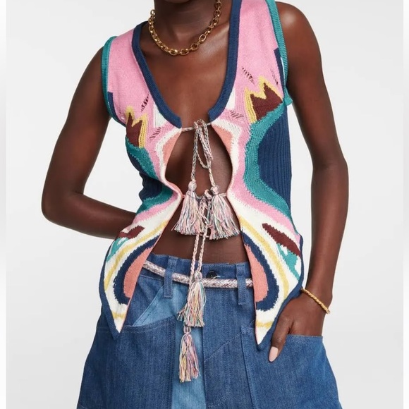 NWT FABULOUS ETRO
Boho Butterfly Intarsia Knit Tie Vest ~ 40 - Picture 3 of 8